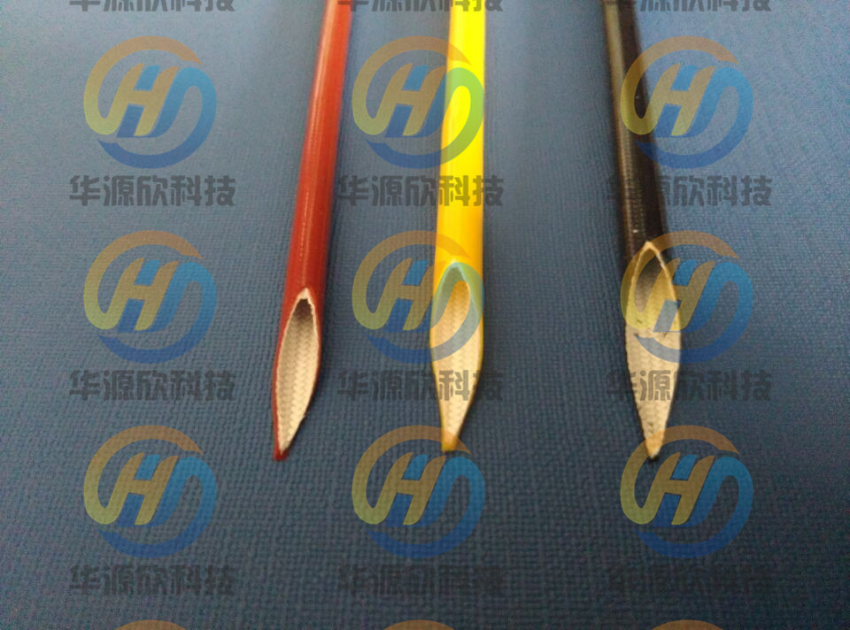深圳華源欣內膠外纖白色 黑色纖維套管，耐壓4kv，規格齊全