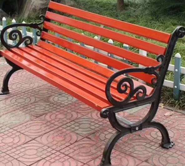 公園椅防腐木靠背椅鑄鋁花腳椅 廠(chǎng)家批發(fā)采購(gòu)