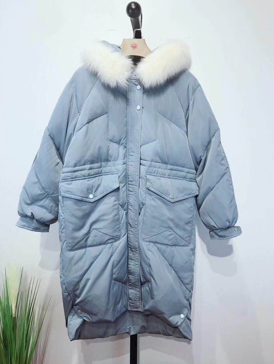 芝麻E柜 曼天雨 白鴨絨 品牌女裝 全帶大毛領羽絨服
